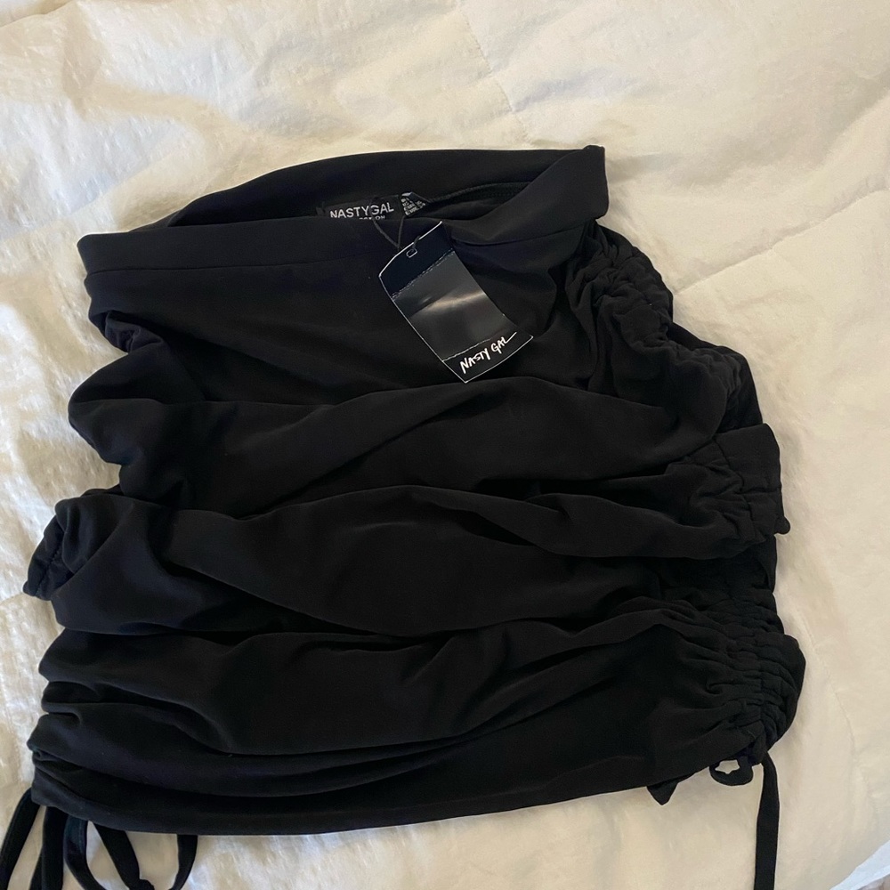 black mini skirt
